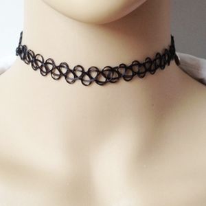 90s black tattoo choker necklace